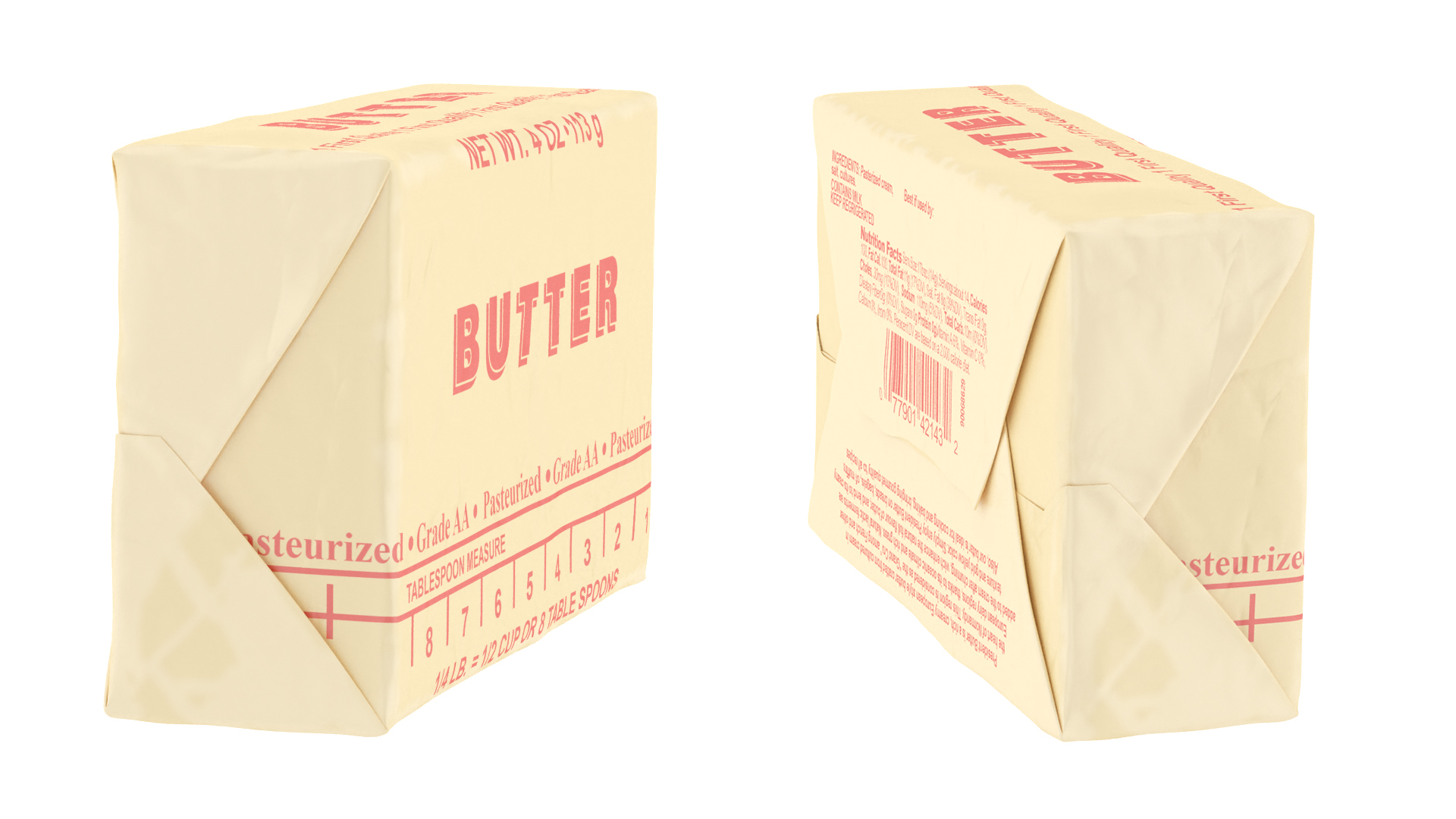 3D Stick of Wrapped Butter model