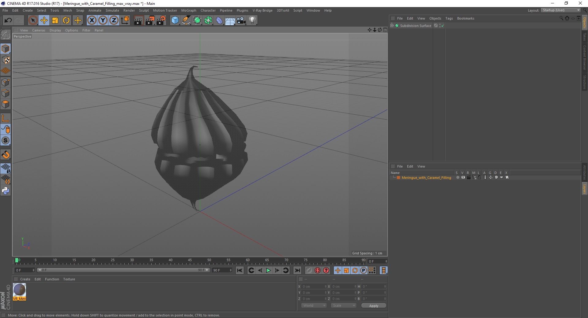 Meringue with Caramel Filling 3D model
