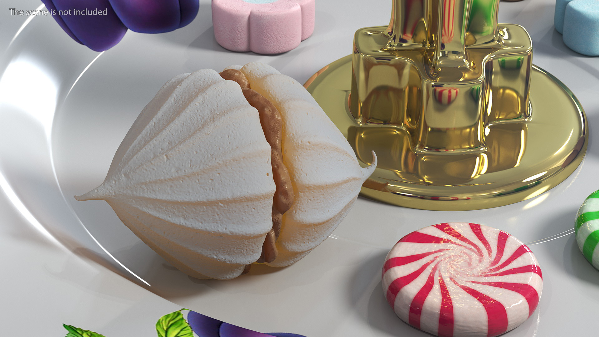 Meringue with Caramel Filling 3D model