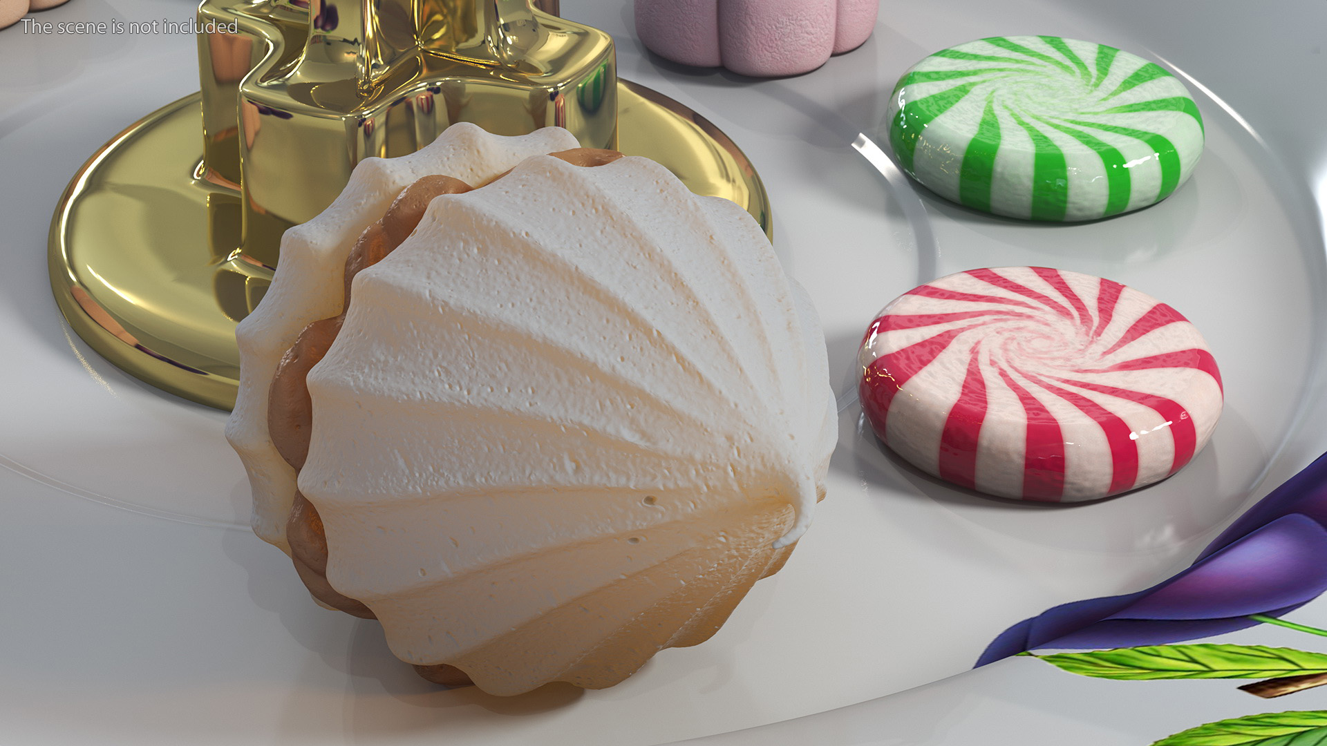 Meringue with Caramel Filling 3D model