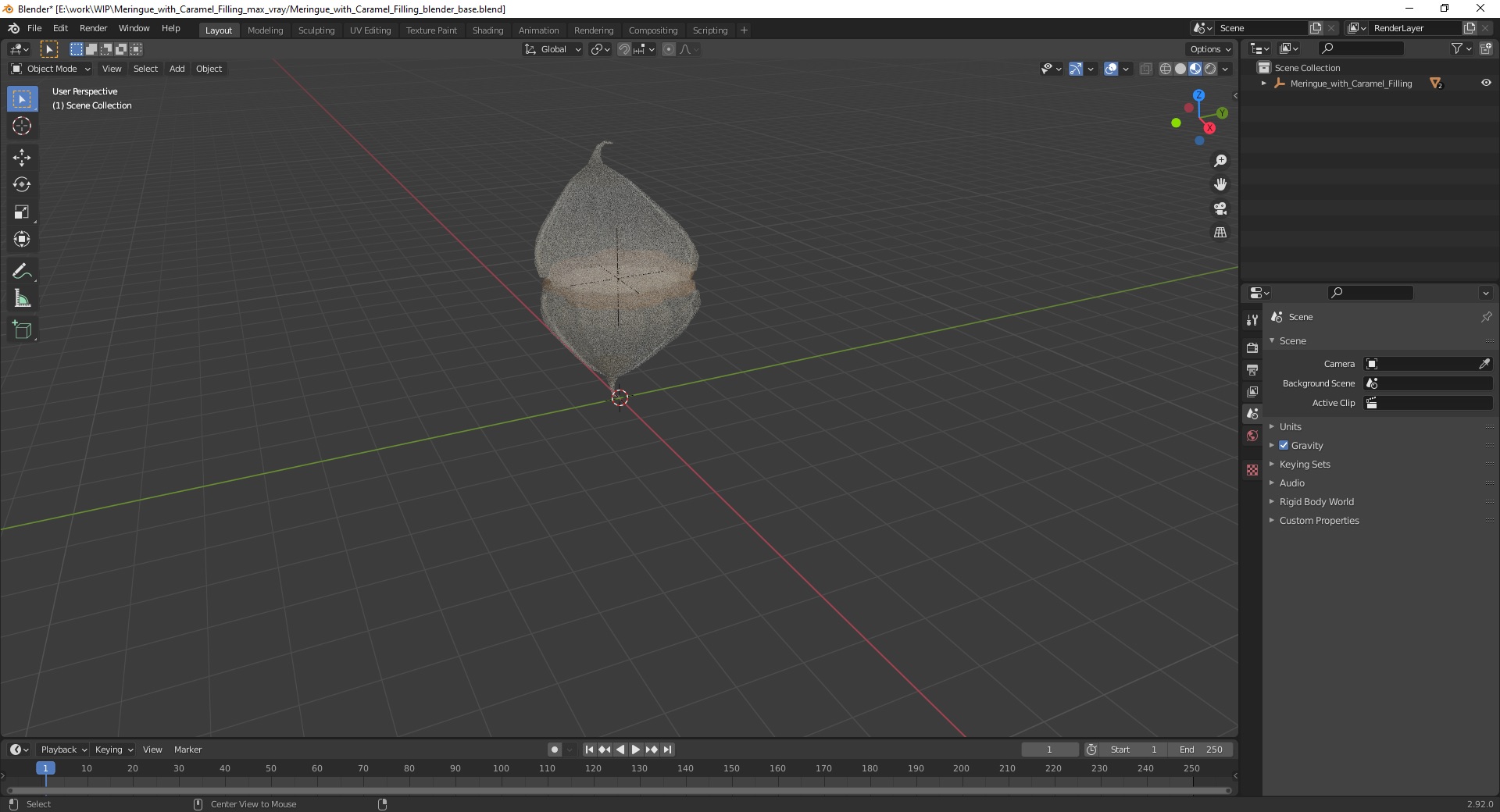 Meringue with Caramel Filling 3D model