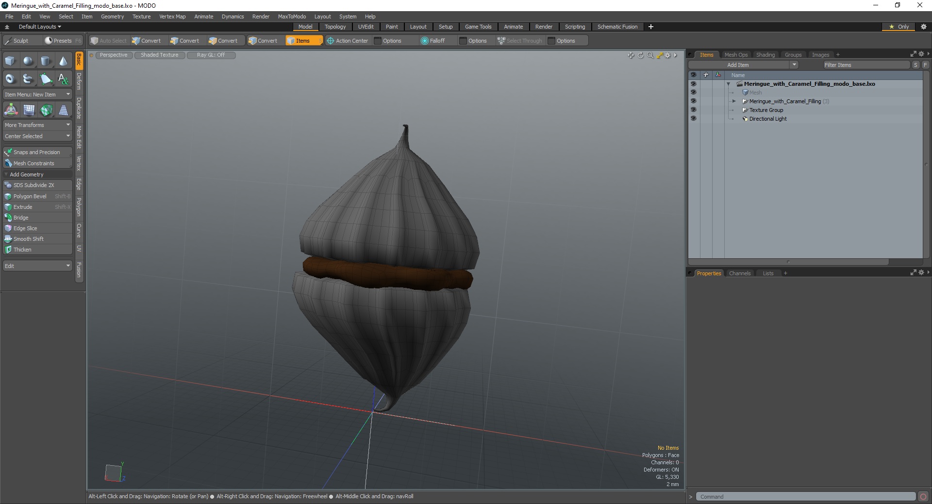 Meringue with Caramel Filling 3D model