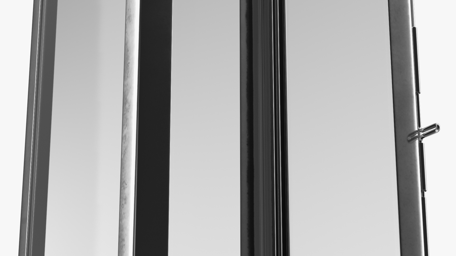 3D model Large Aluminium and Glass Lantern with Handle