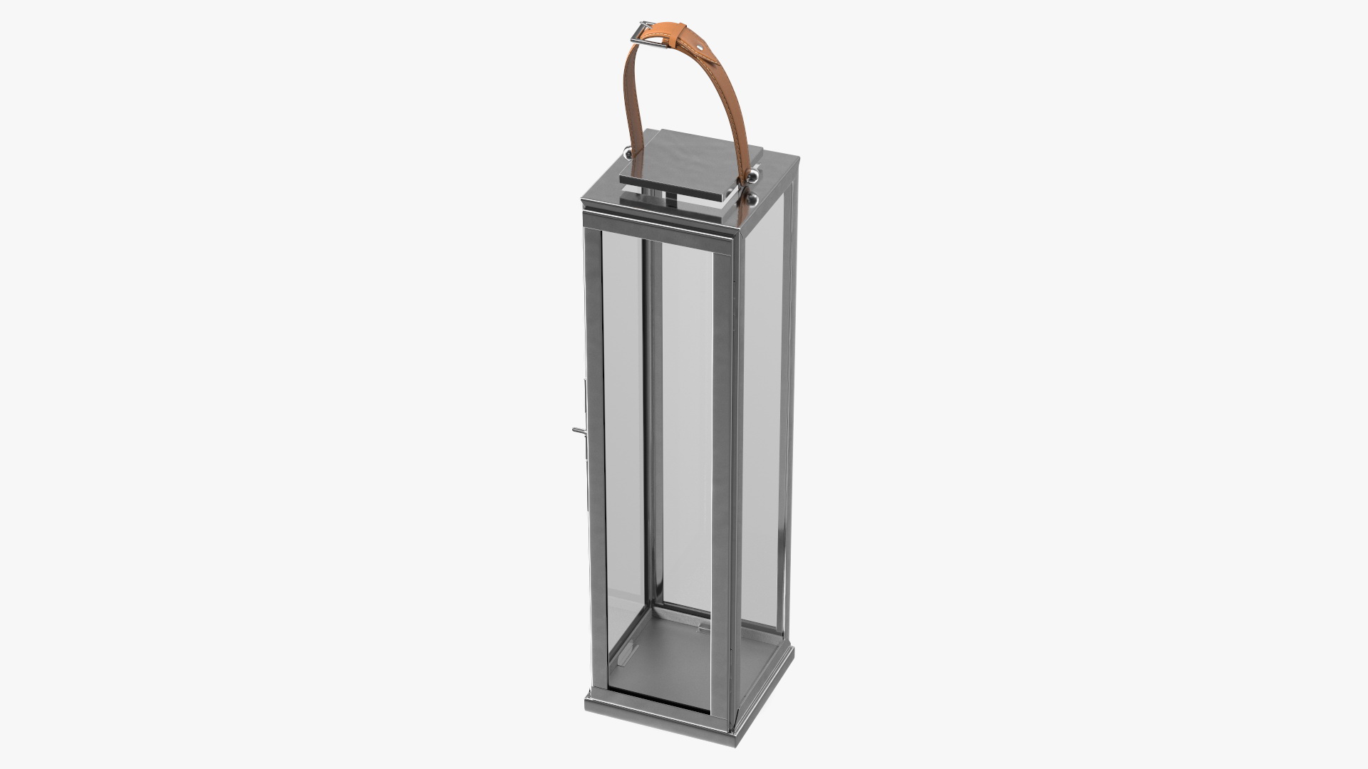 3D model Large Aluminium and Glass Lantern with Handle