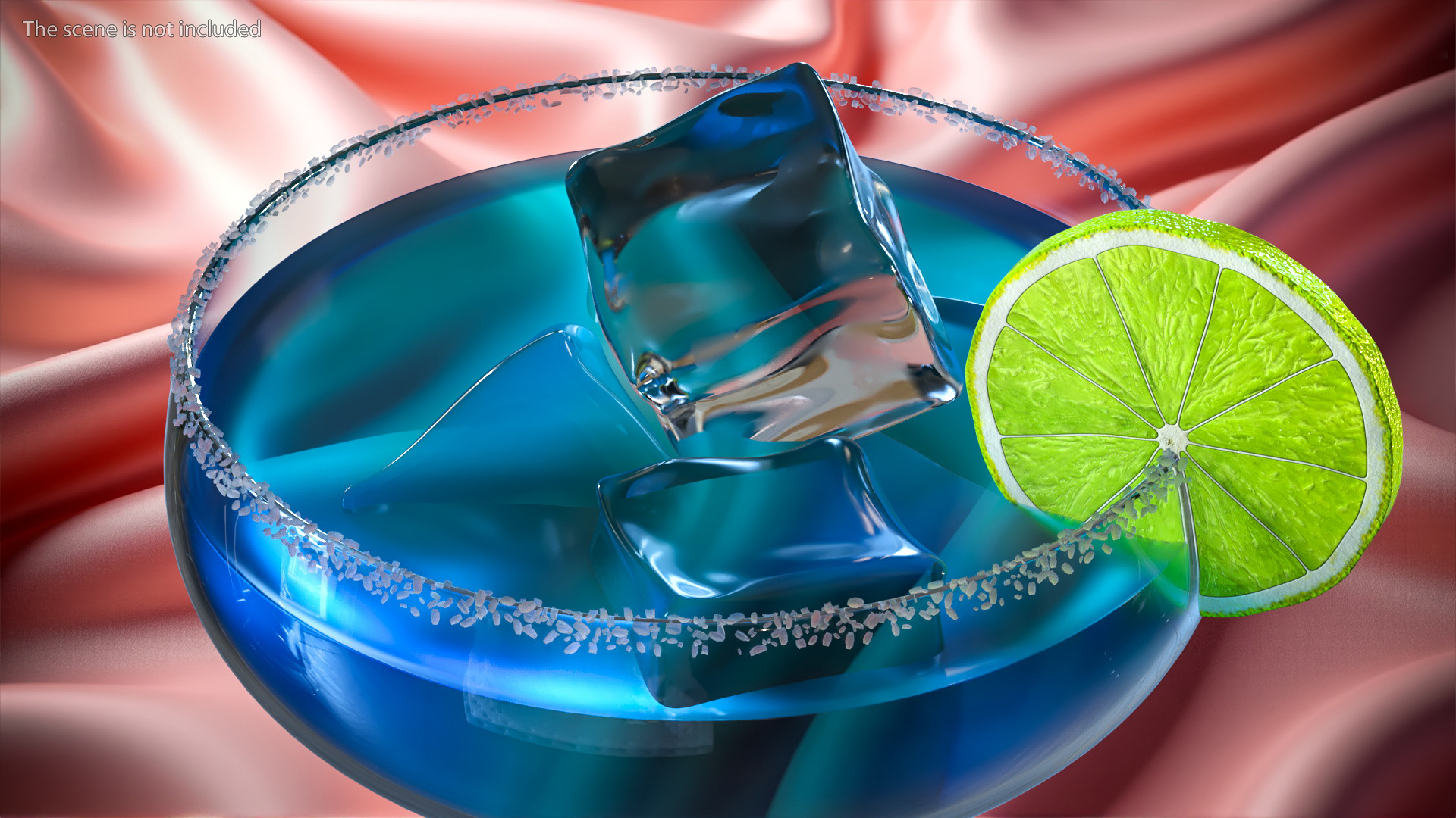 3D Blue Margarita Cocktail model