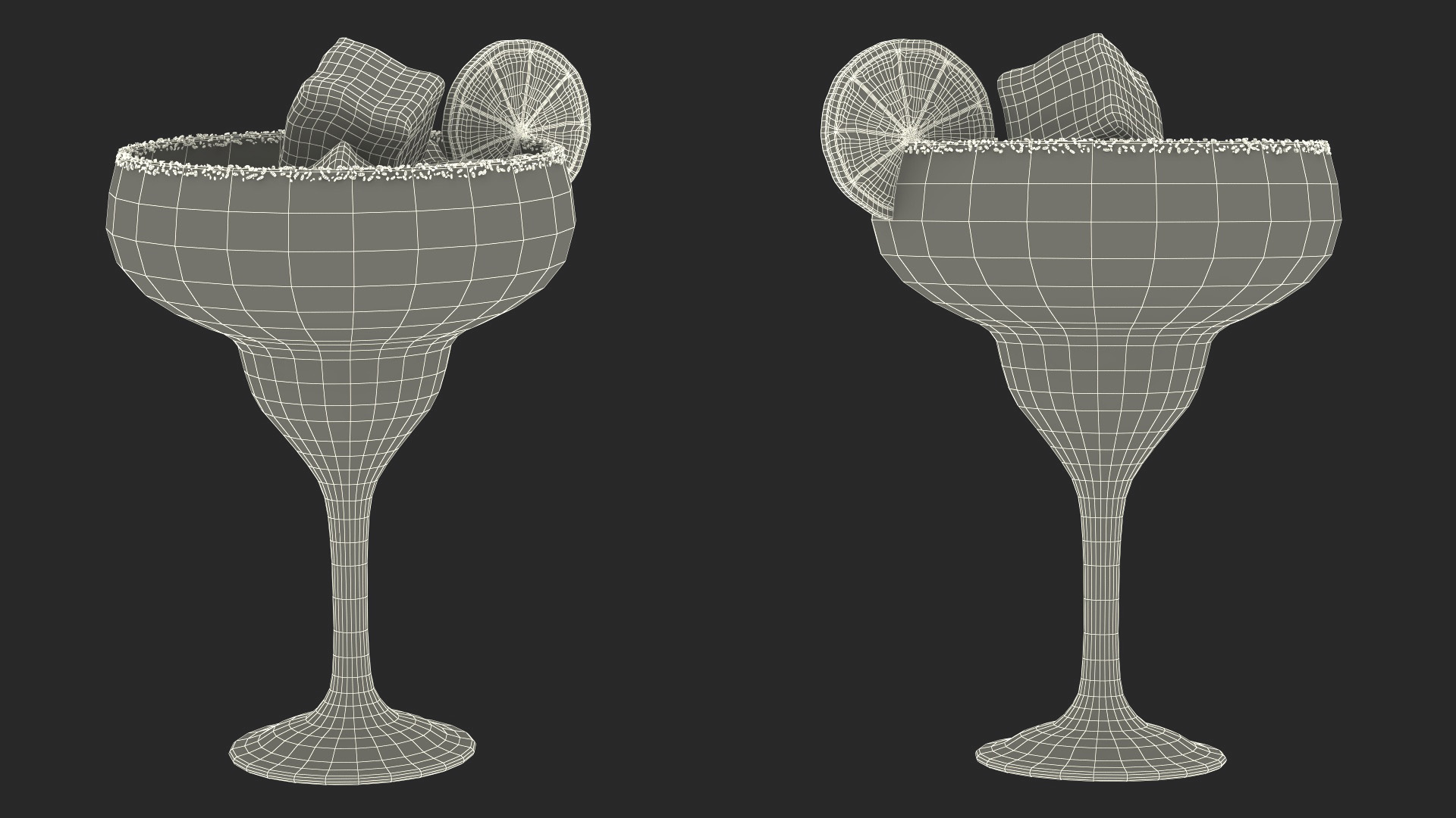 3D Blue Margarita Cocktail model