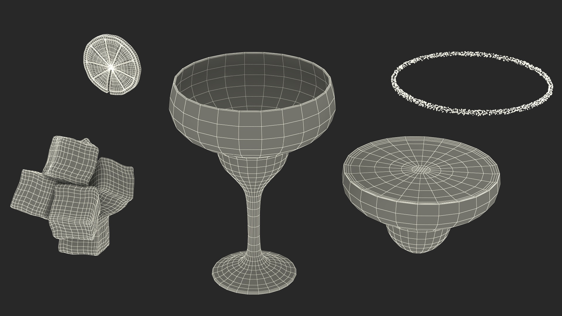 3D Blue Margarita Cocktail model