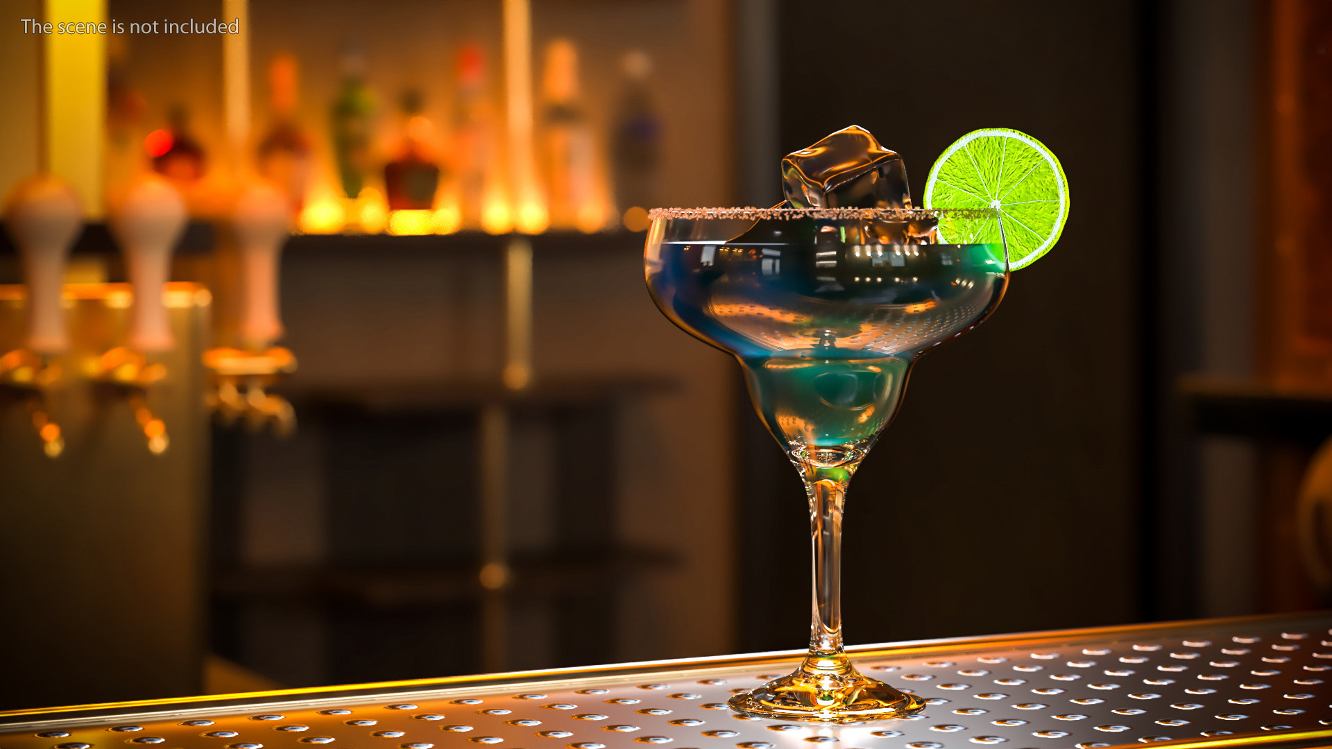 3D Blue Margarita Cocktail model