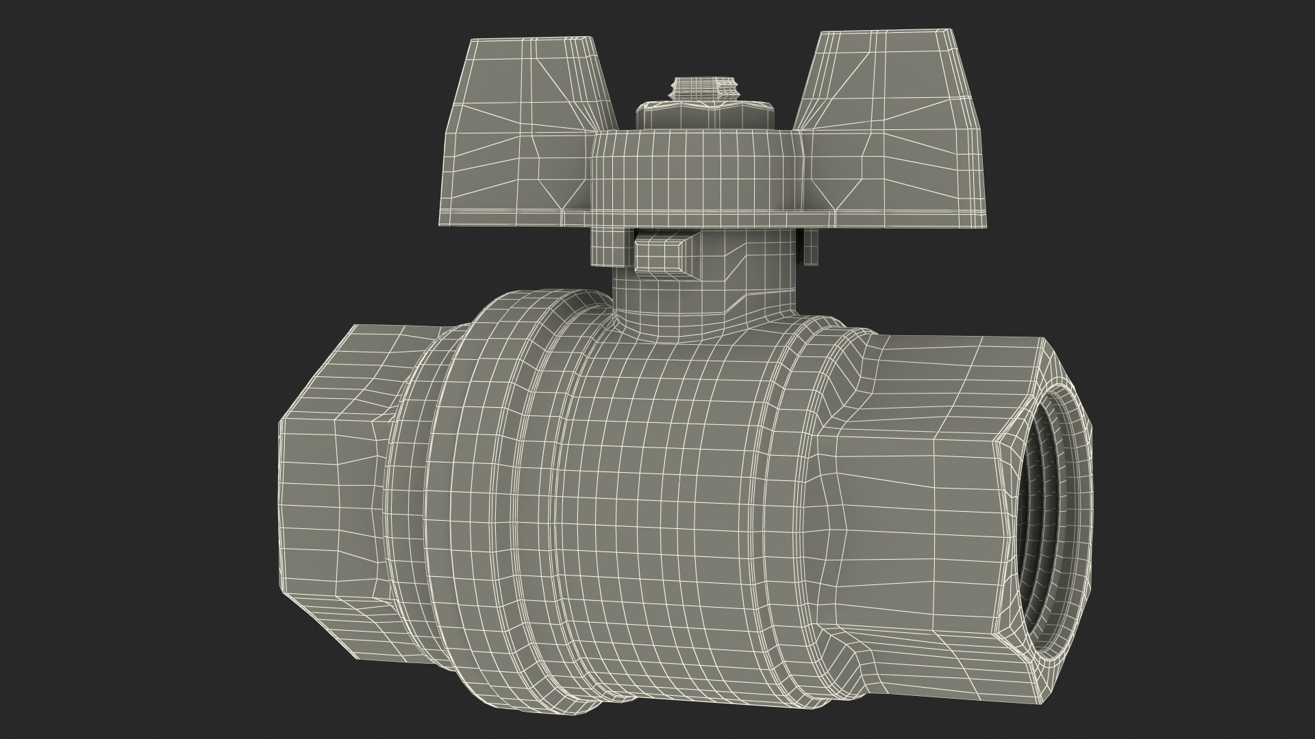 Ball Valve with Yellow Butterfly Handle 3D model