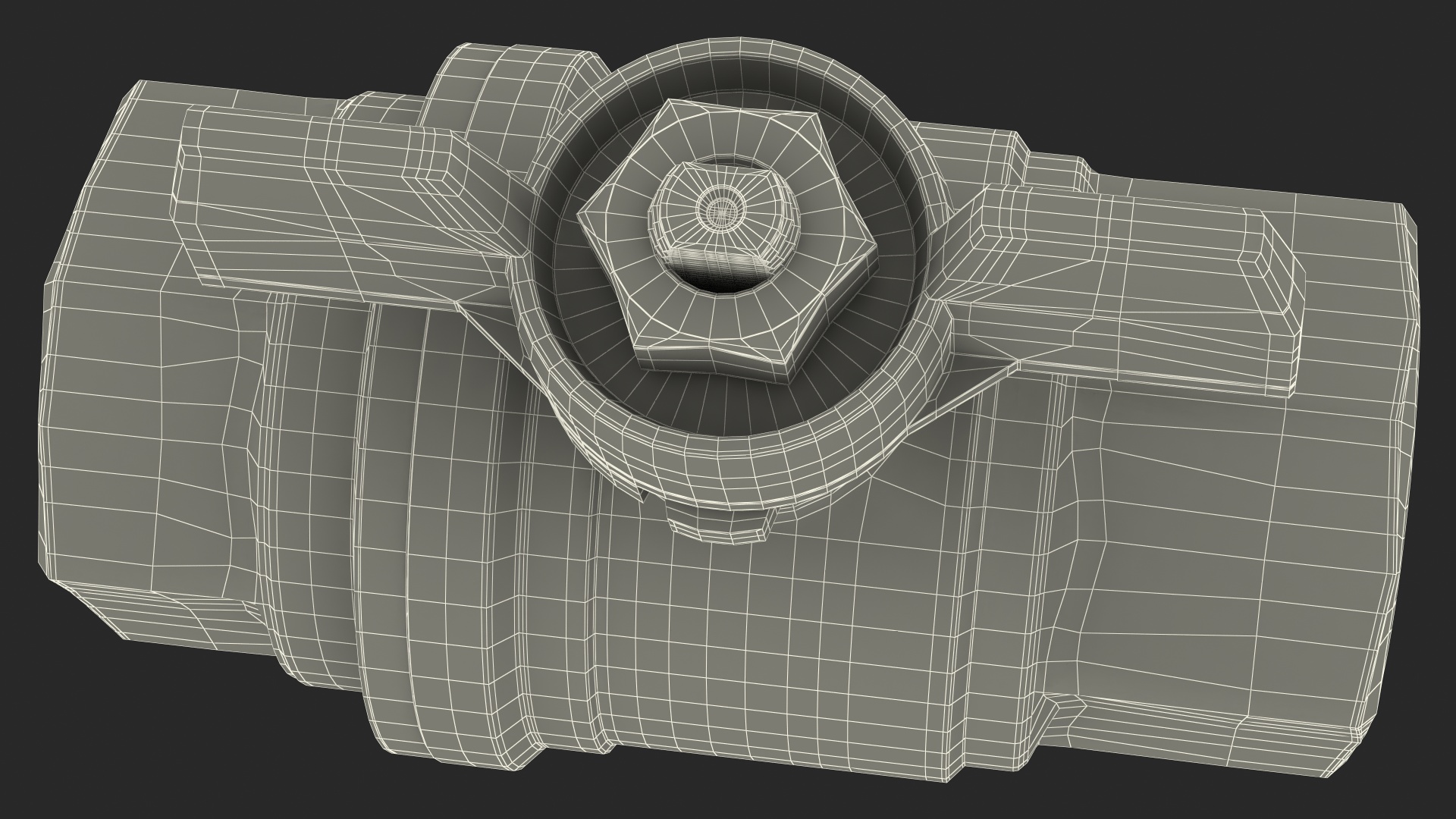 Ball Valve with Yellow Butterfly Handle 3D model