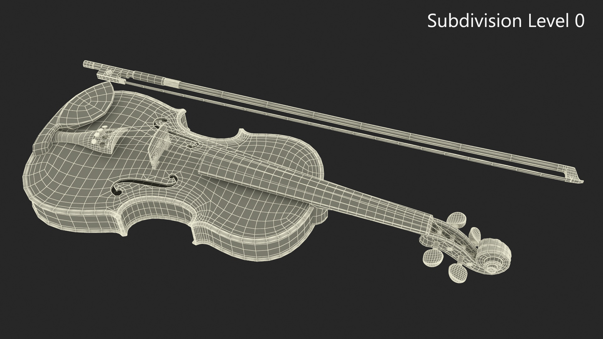 Classic Violin and Bow 3D