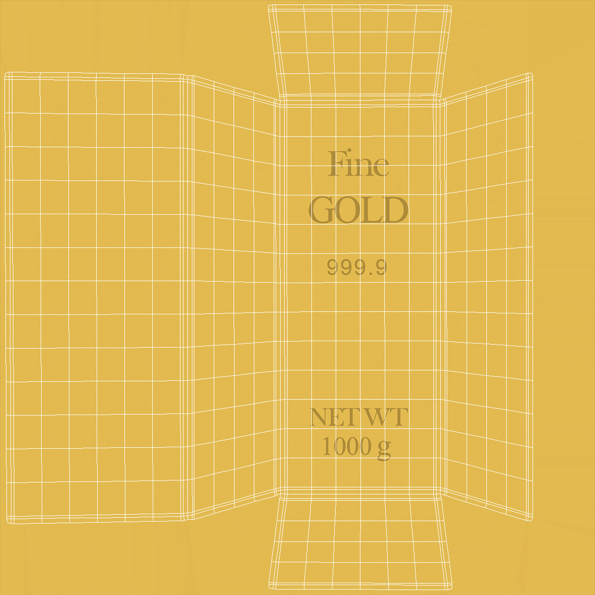 3D Gold Bullion Bars Stack model