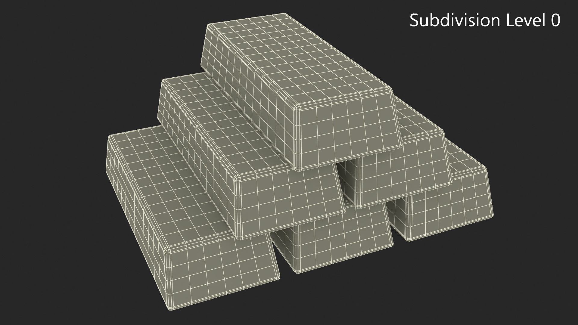 3D Gold Bullion Bars Stack model