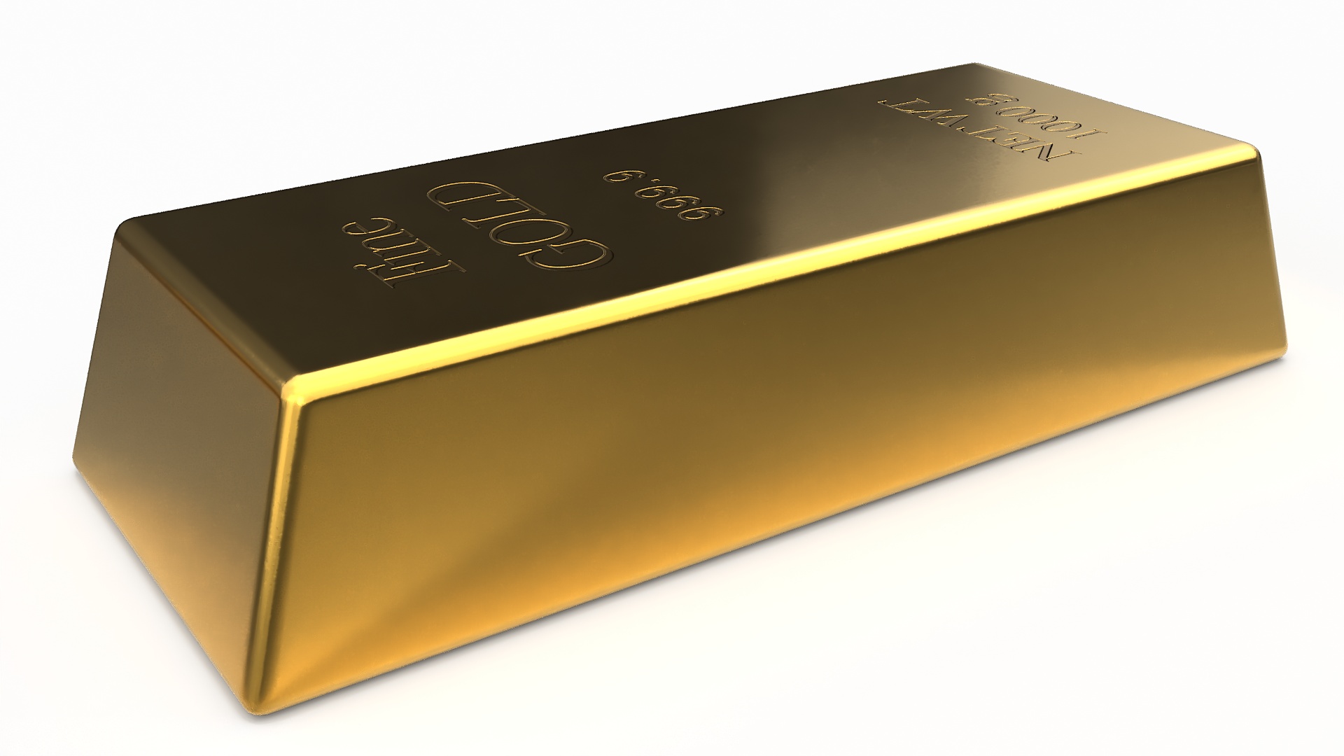 3D Gold Bullion Bars Stack model