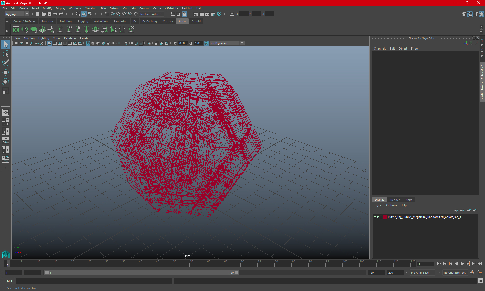 Puzzle Toy Rubiks Megaminx Randomized Colors 3D model