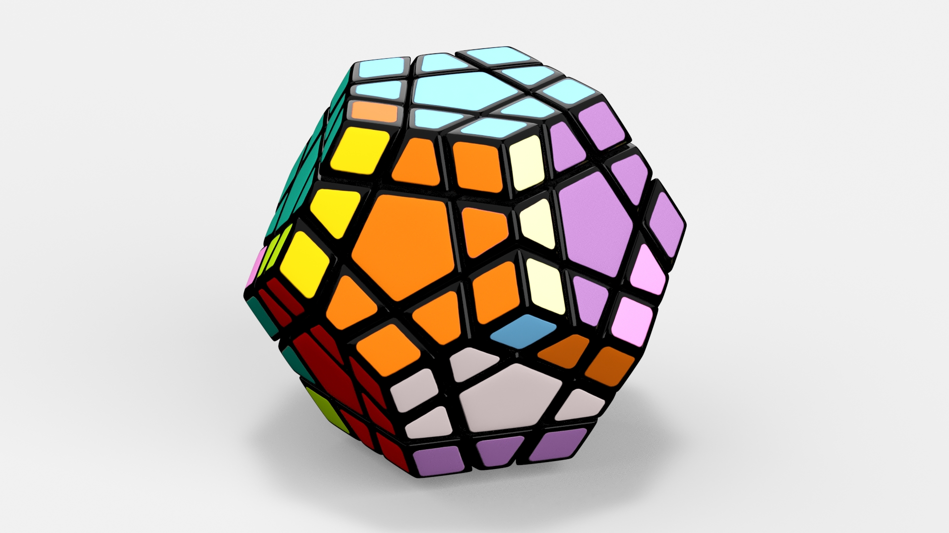 Puzzle Toy Rubiks Megaminx Randomized Colors 3D model