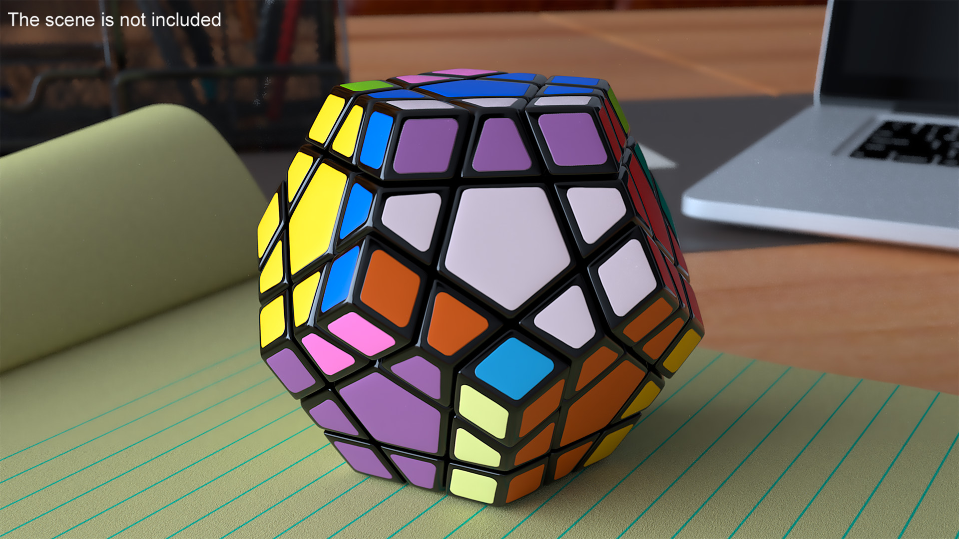 Puzzle Toy Rubiks Megaminx Randomized Colors 3D model