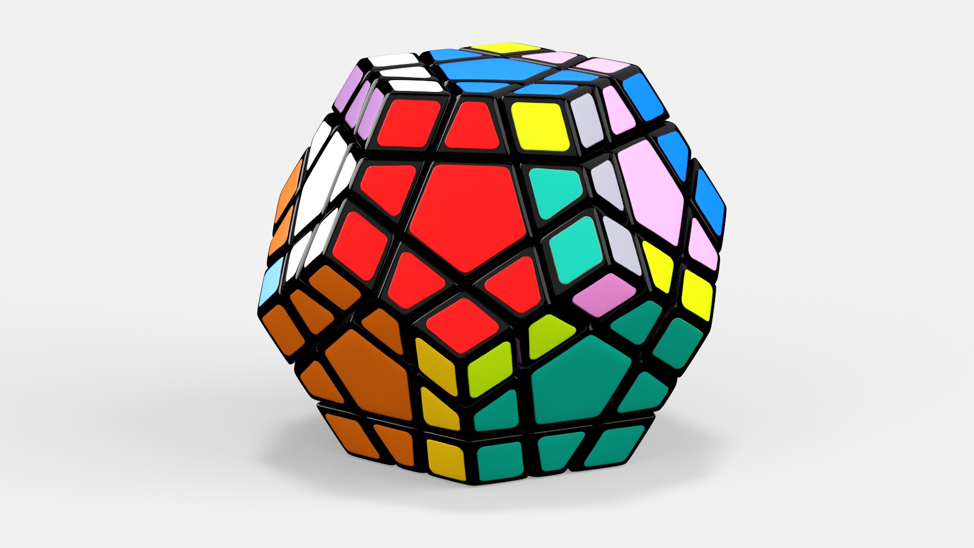 Puzzle Toy Rubiks Megaminx Randomized Colors 3D model