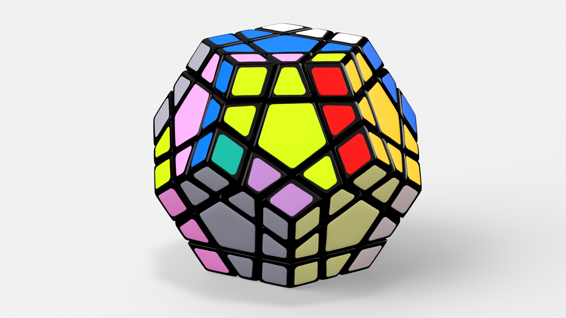 Puzzle Toy Rubiks Megaminx Randomized Colors 3D model