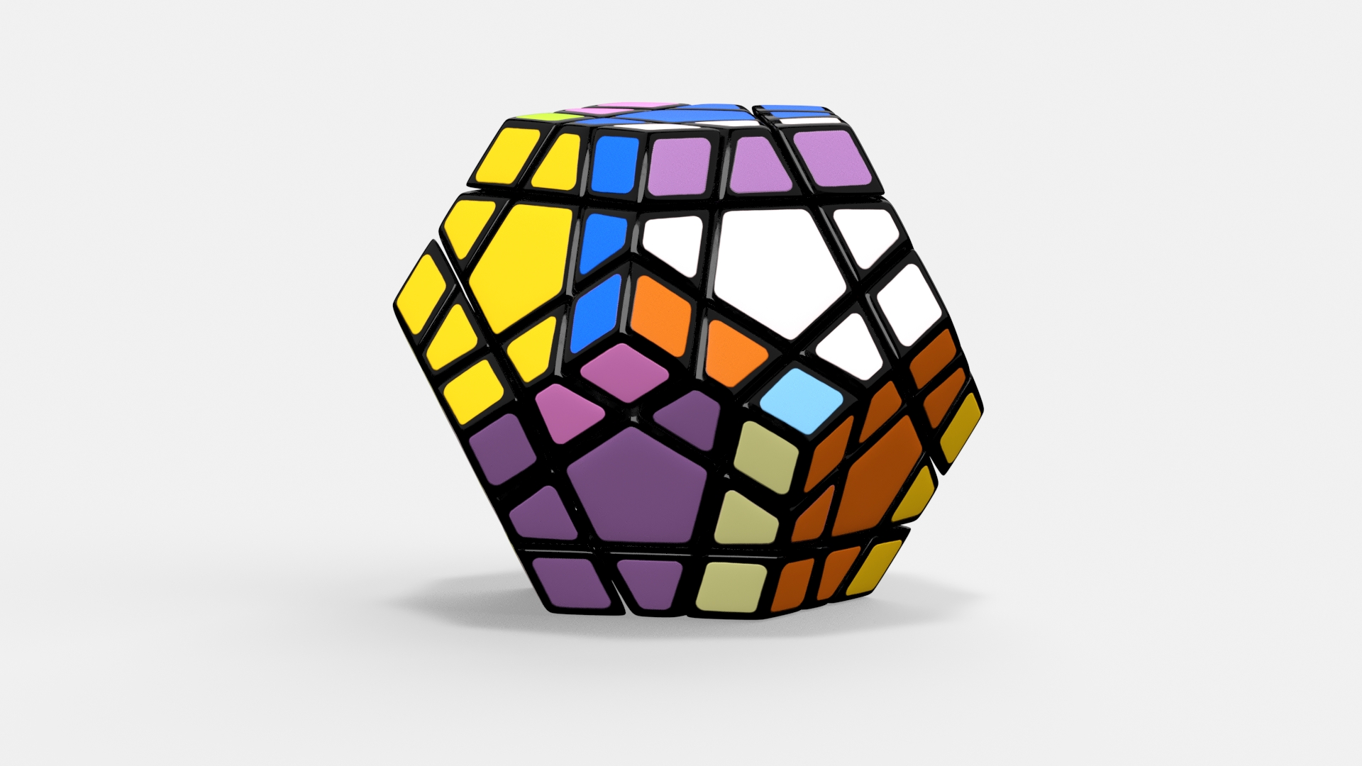 Puzzle Toy Rubiks Megaminx Randomized Colors 3D model