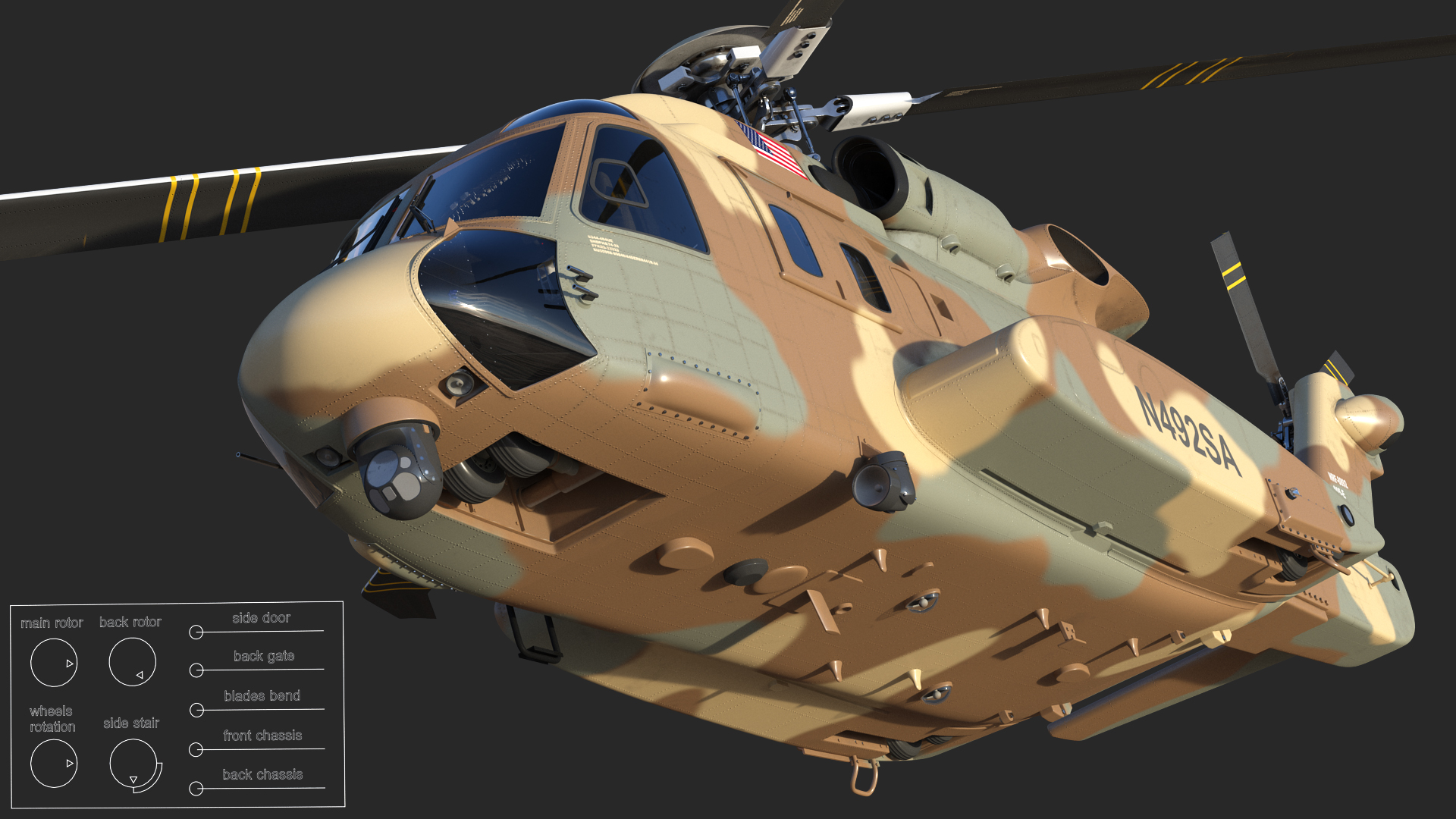 3D model Sikorsky H-92 Superhawk Rigged