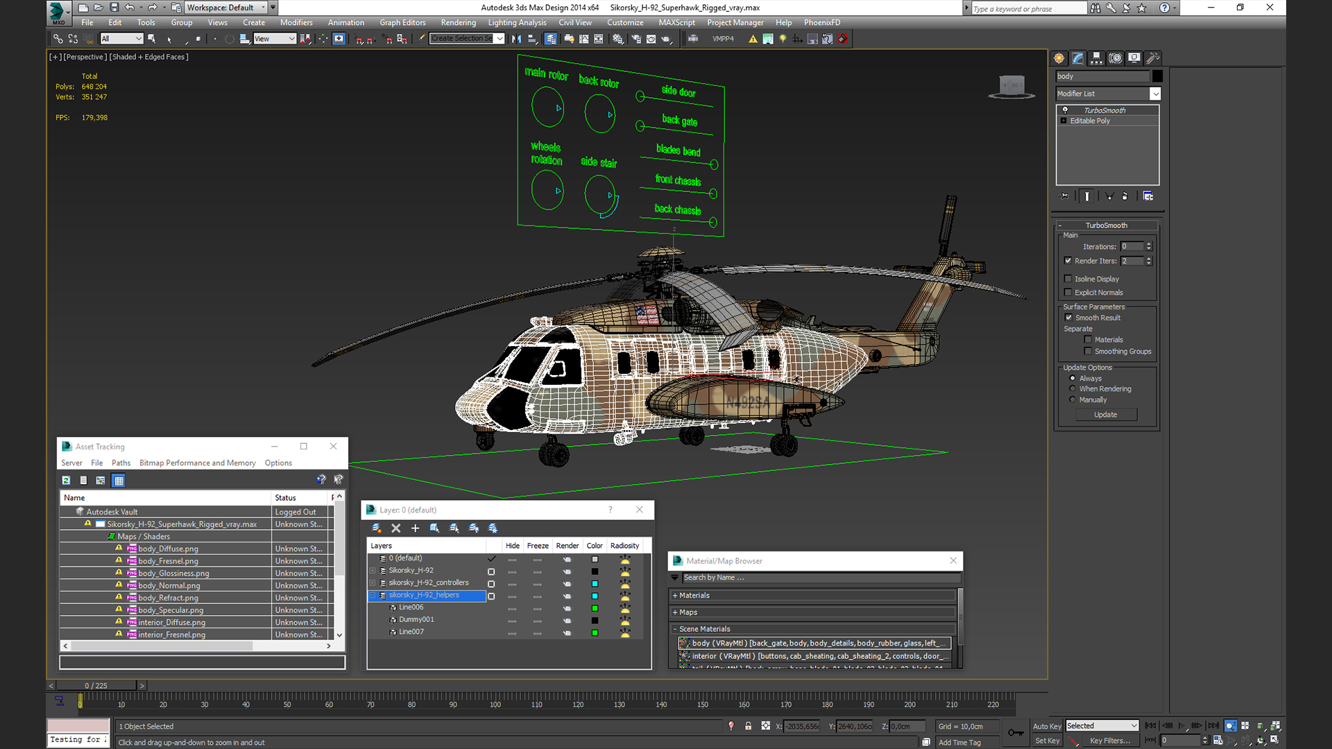 3D model Sikorsky H-92 Superhawk Rigged