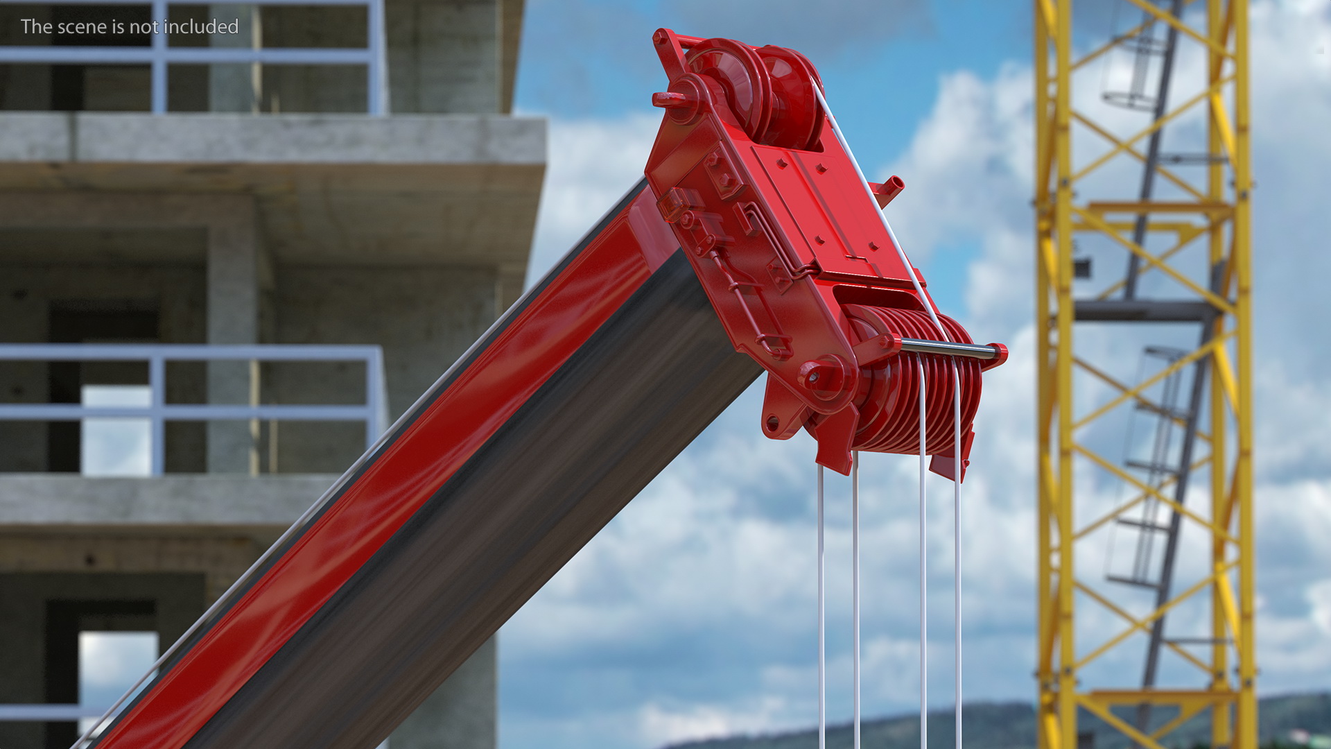 Mobile Crane With Concrete Slab Rigged for Maya 3D