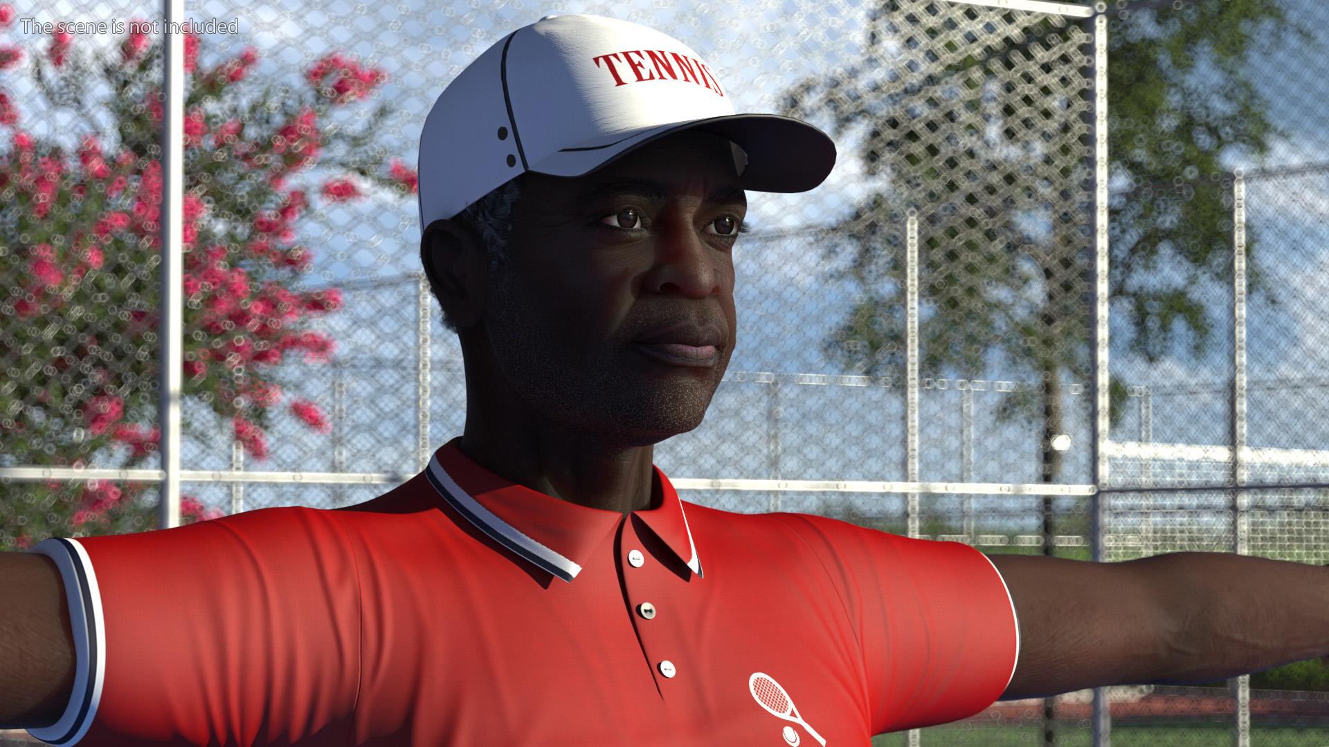 3D model Afro American Grandpa Tennis Style Rigged for Cinema 4D