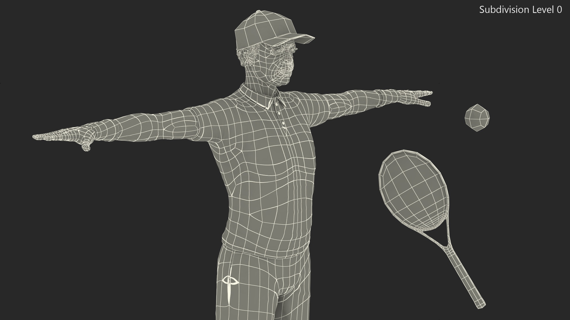 3D model Afro American Grandpa Tennis Style Rigged for Cinema 4D
