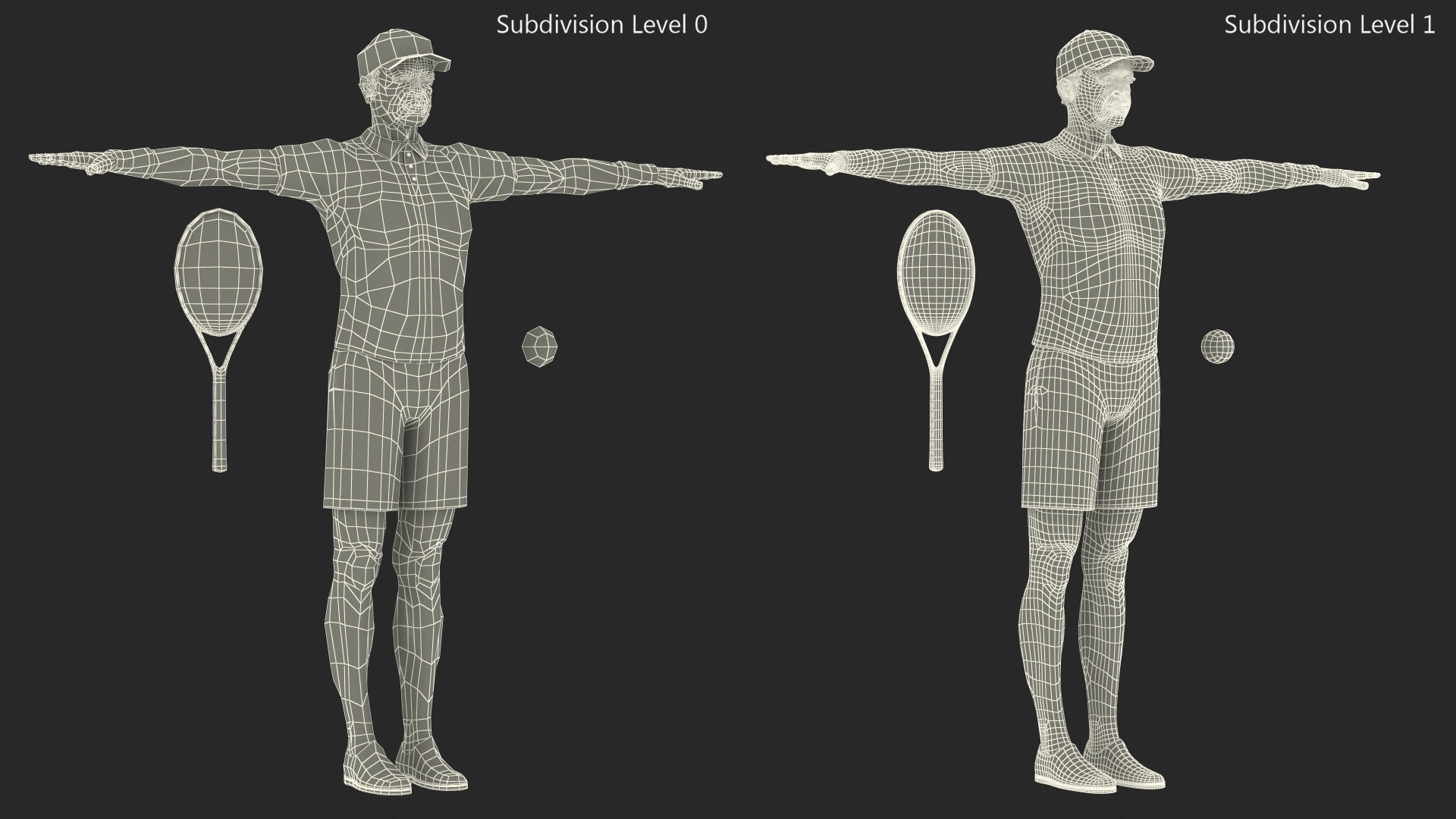 3D model Afro American Grandpa Tennis Style Rigged for Cinema 4D