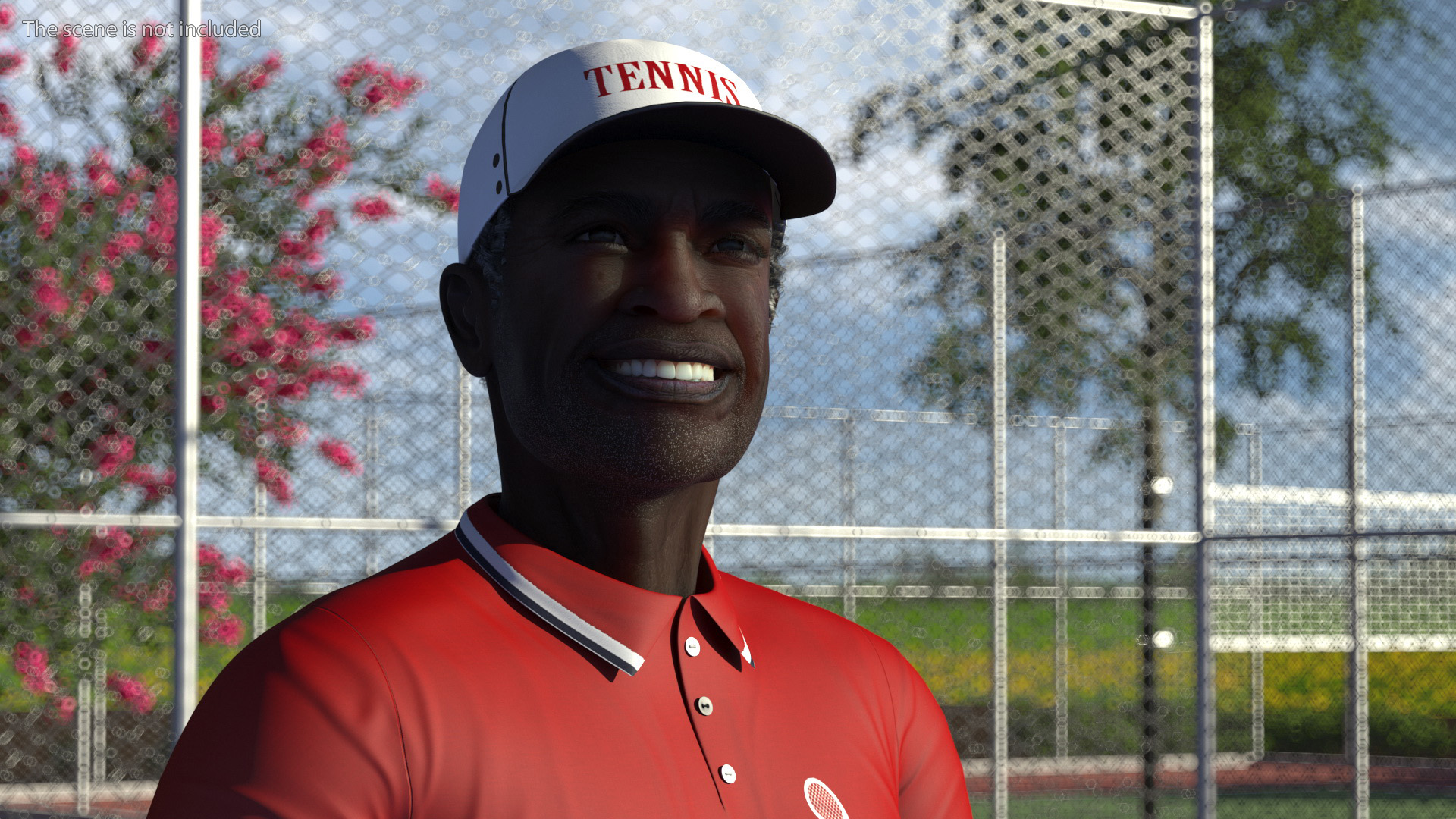 3D model Afro American Grandpa Tennis Style Rigged for Cinema 4D