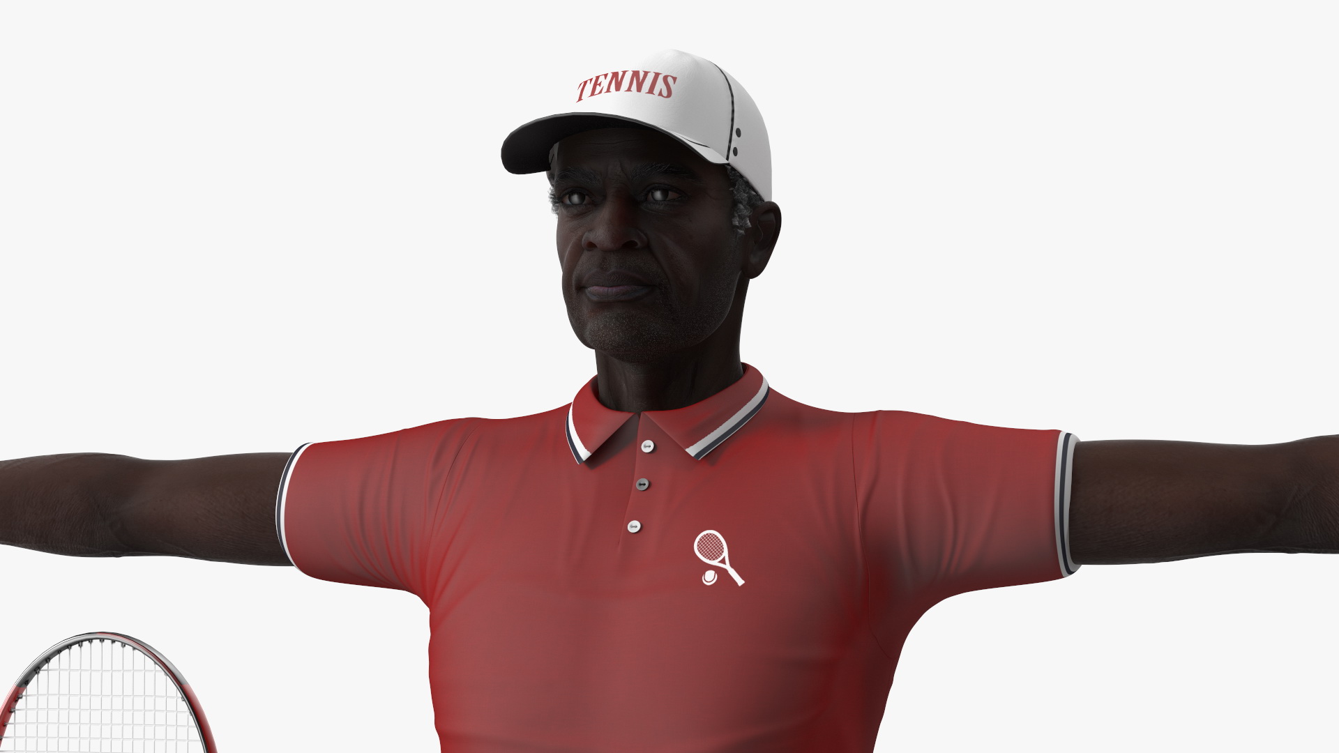 3D model Afro American Grandpa Tennis Style Rigged for Cinema 4D