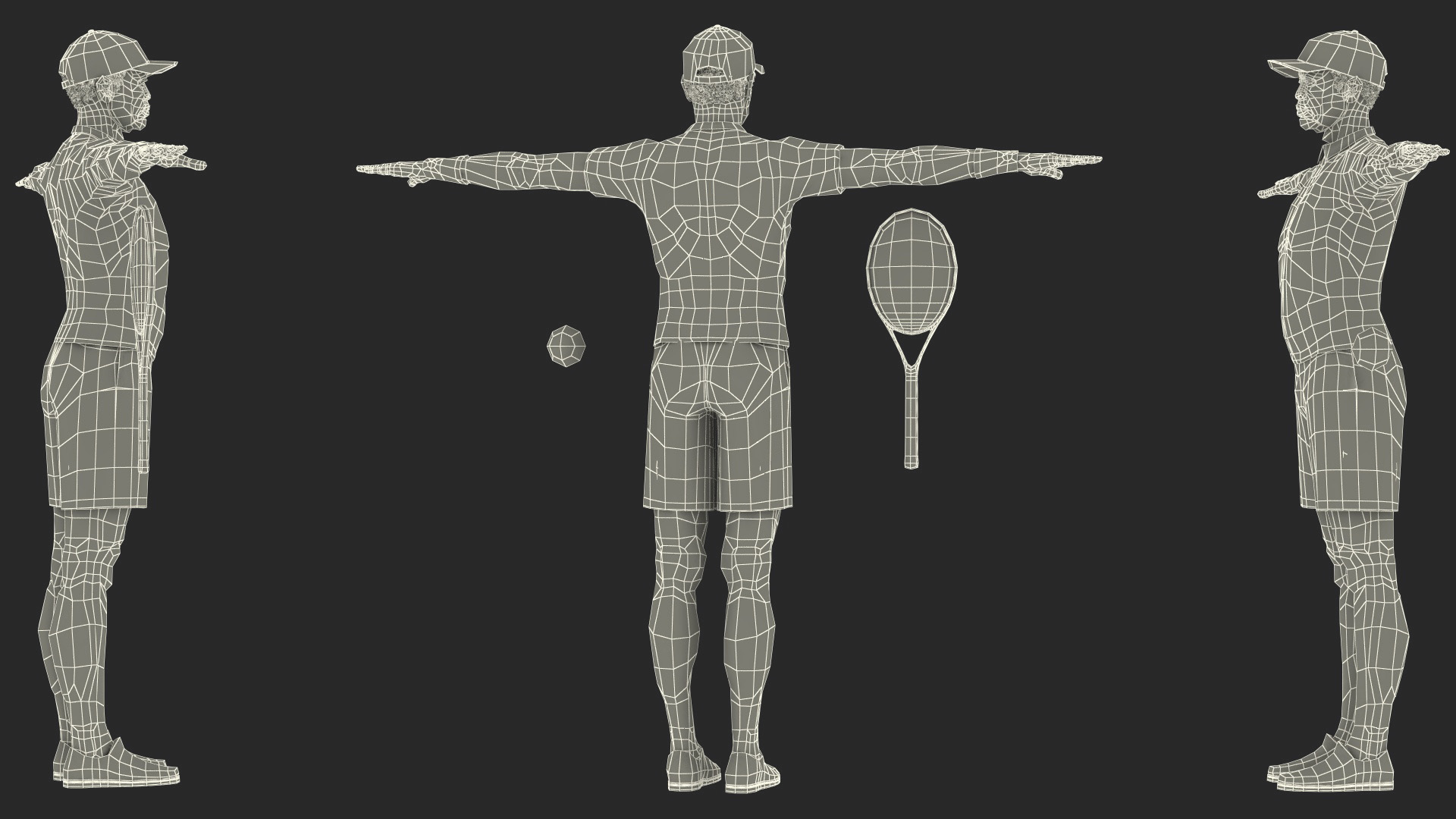 3D model Afro American Grandpa Tennis Style Rigged for Cinema 4D