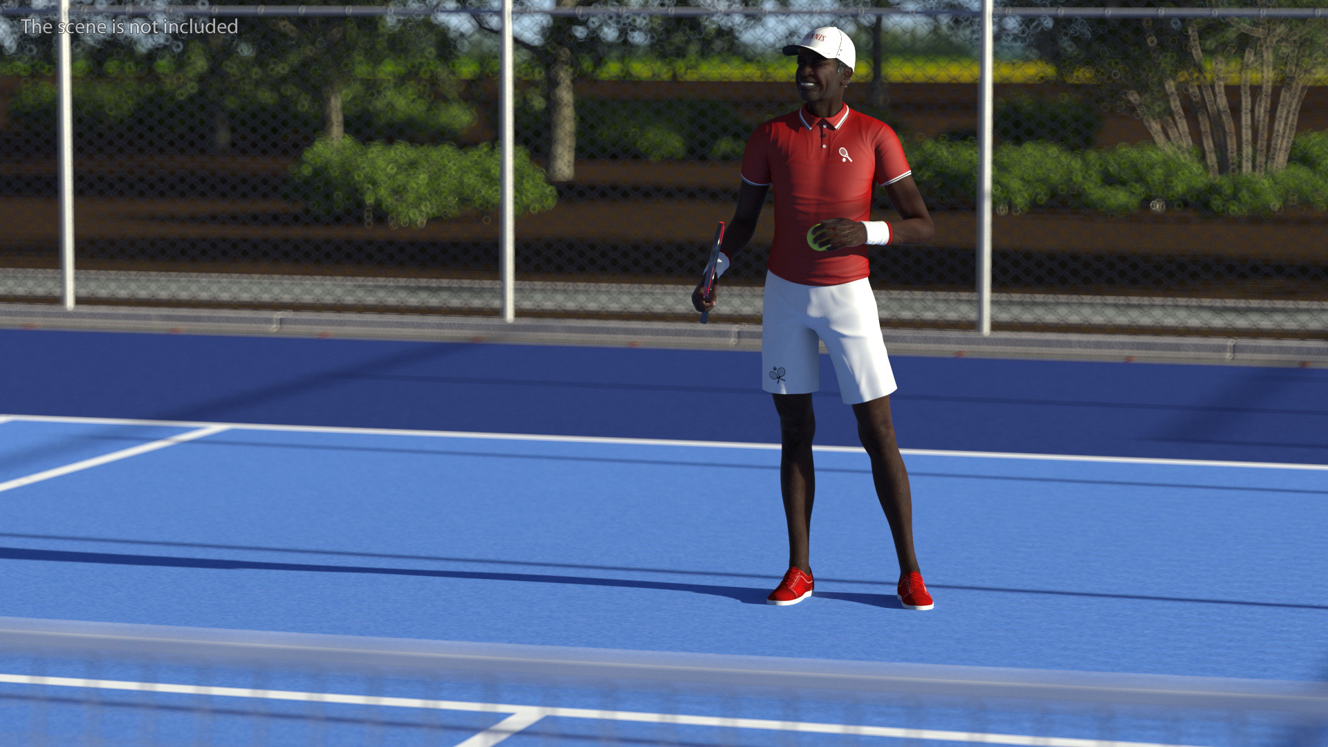 3D model Afro American Grandpa Tennis Style Rigged for Cinema 4D