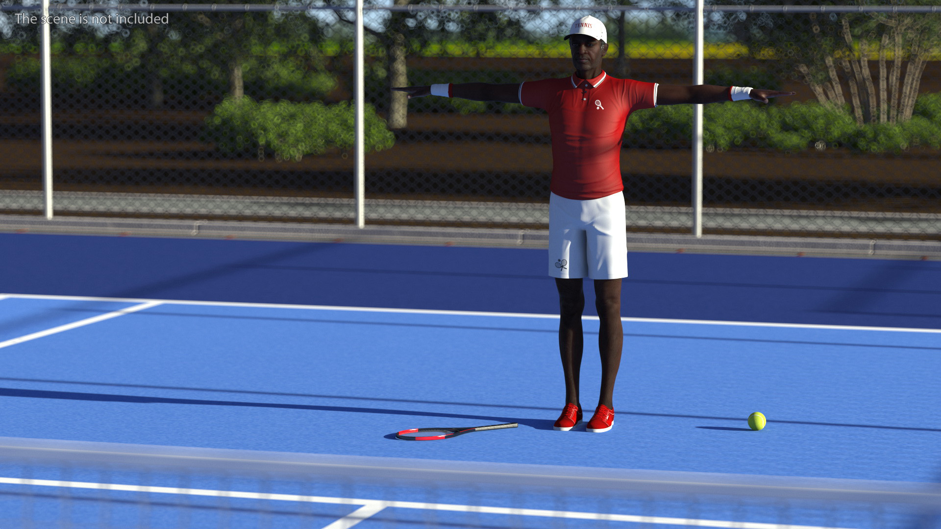 3D model Afro American Grandpa Tennis Style Rigged for Cinema 4D