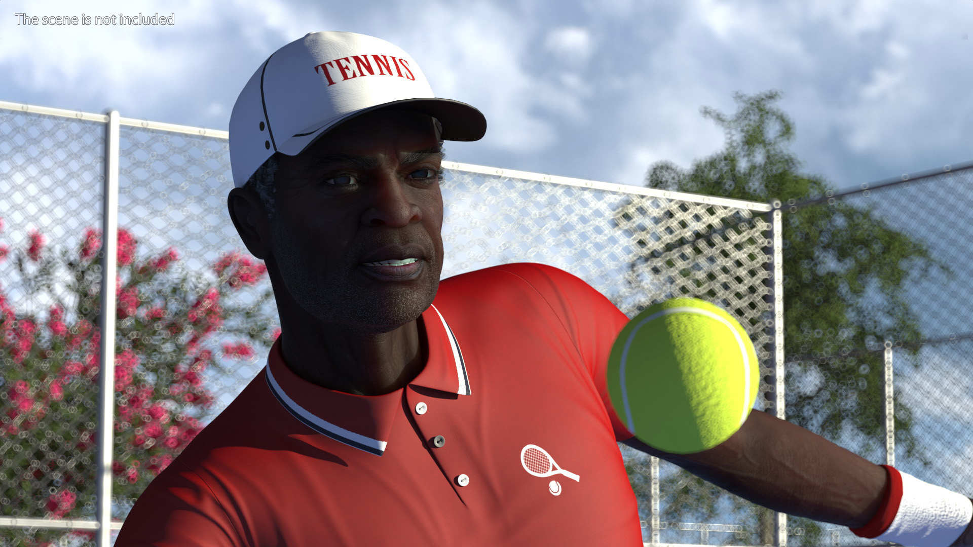 3D model Afro American Grandpa Tennis Style Rigged for Cinema 4D