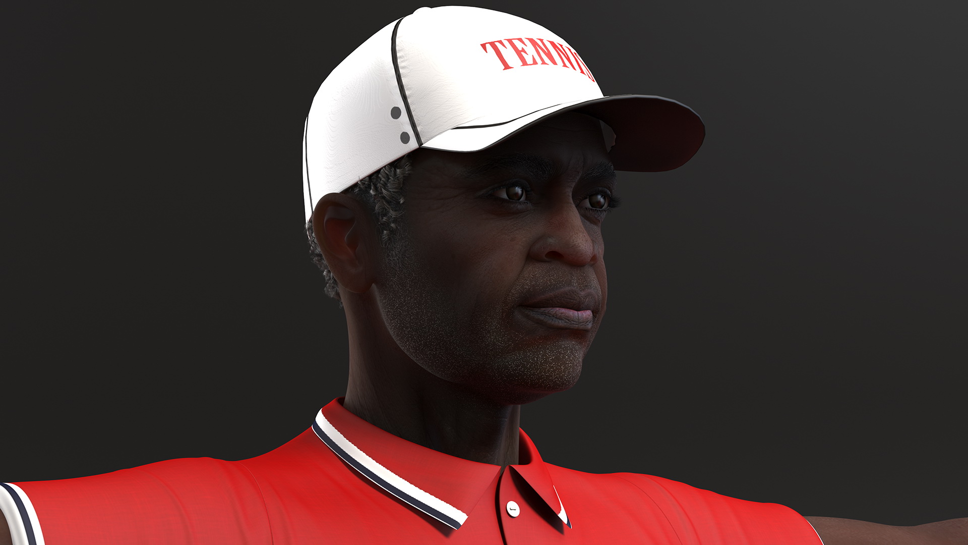 3D model Afro American Grandpa Tennis Style Rigged for Cinema 4D