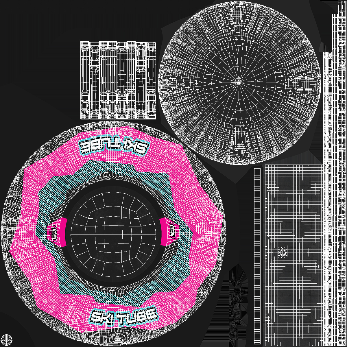 Snow Tube Sled Pink 3D model