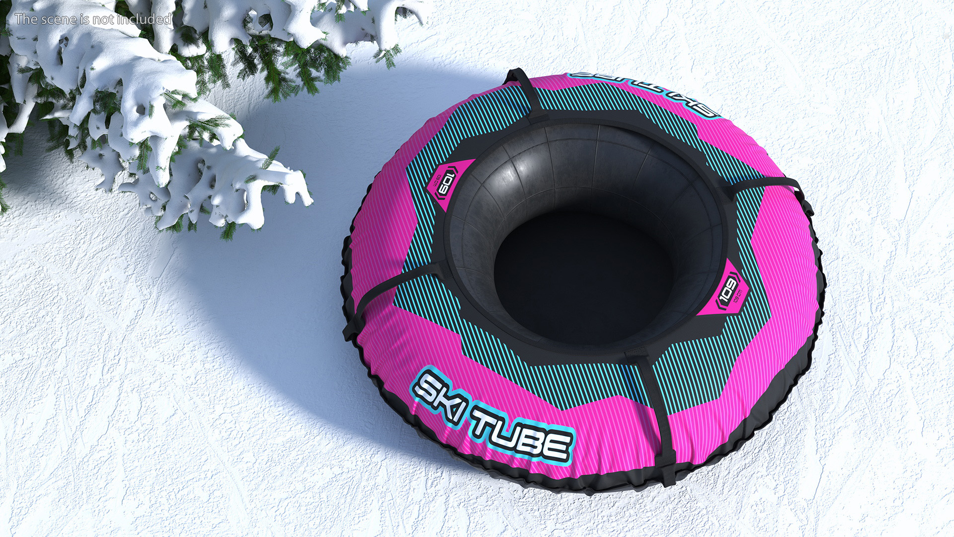 Snow Tube Sled Pink 3D model