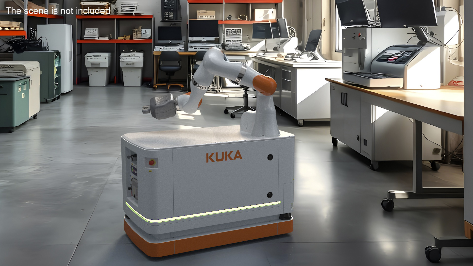3D Autonomous Robot KUKA KMR Iiwa with Manipulator Rigged for Cinema 4D model