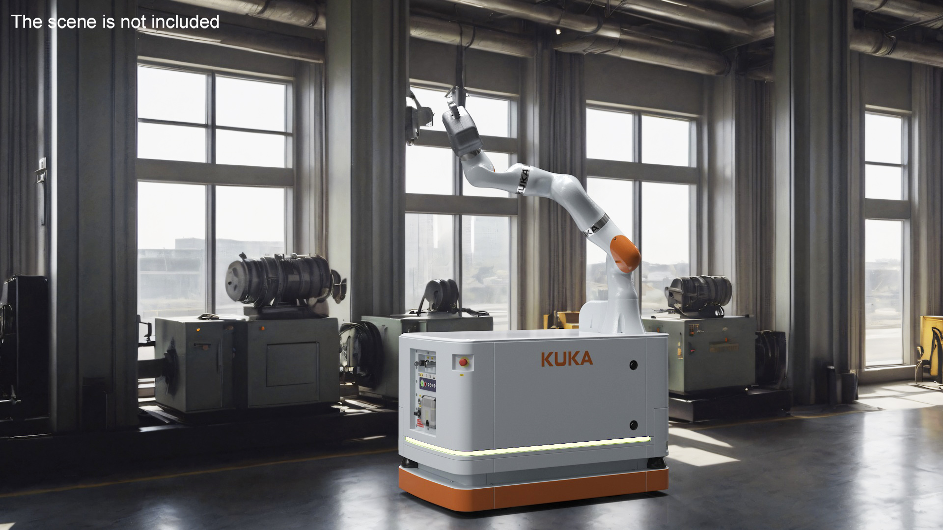 3D Autonomous Robot KUKA KMR Iiwa with Manipulator Rigged for Cinema 4D model