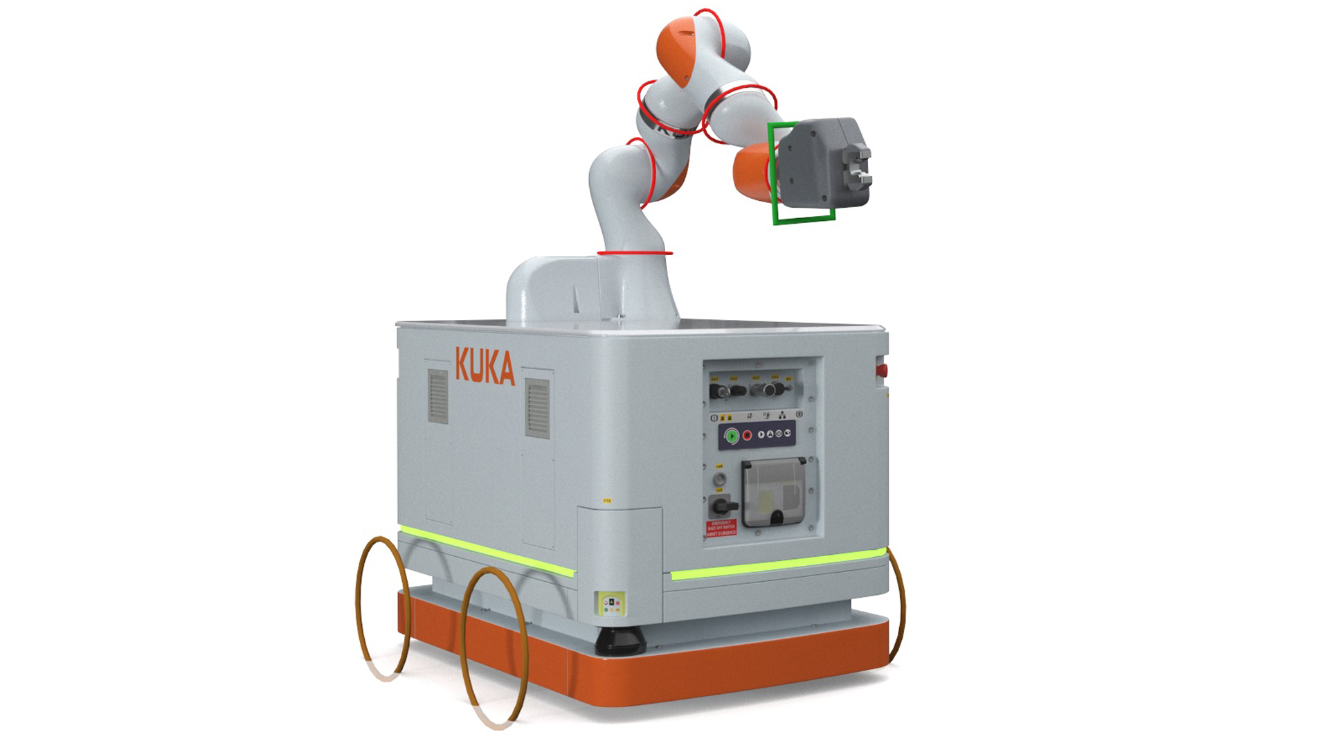 3D Autonomous Robot KUKA KMR Iiwa with Manipulator Rigged for Cinema 4D model