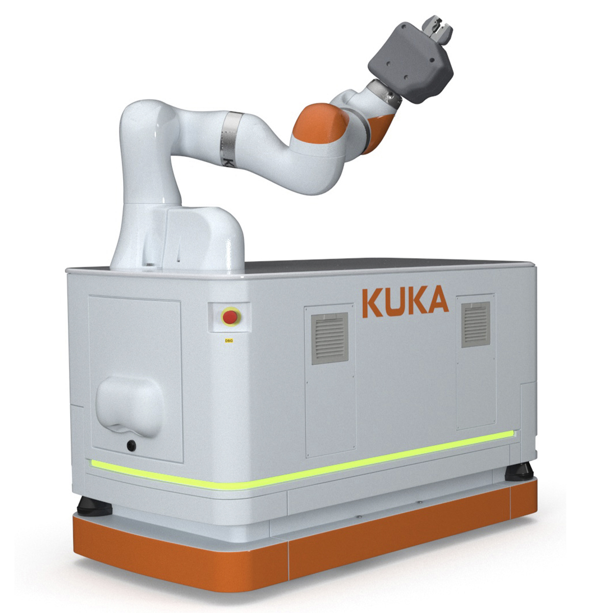 3D Autonomous Robot KUKA KMR Iiwa with Manipulator Rigged for Cinema 4D model