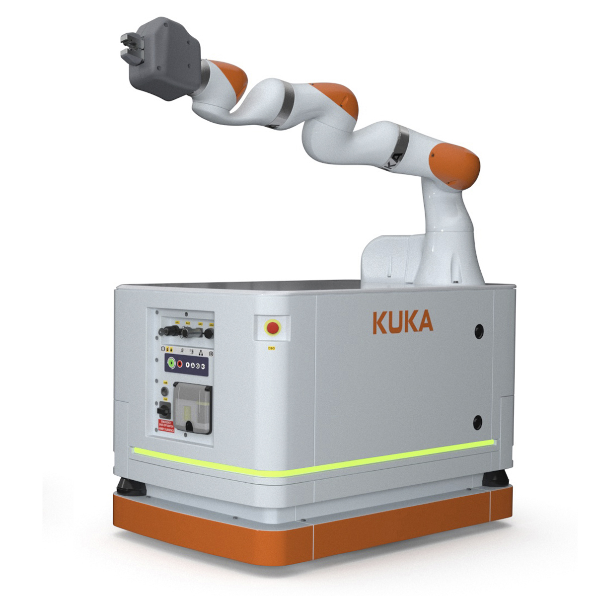 3D Autonomous Robot KUKA KMR Iiwa with Manipulator Rigged for Cinema 4D model