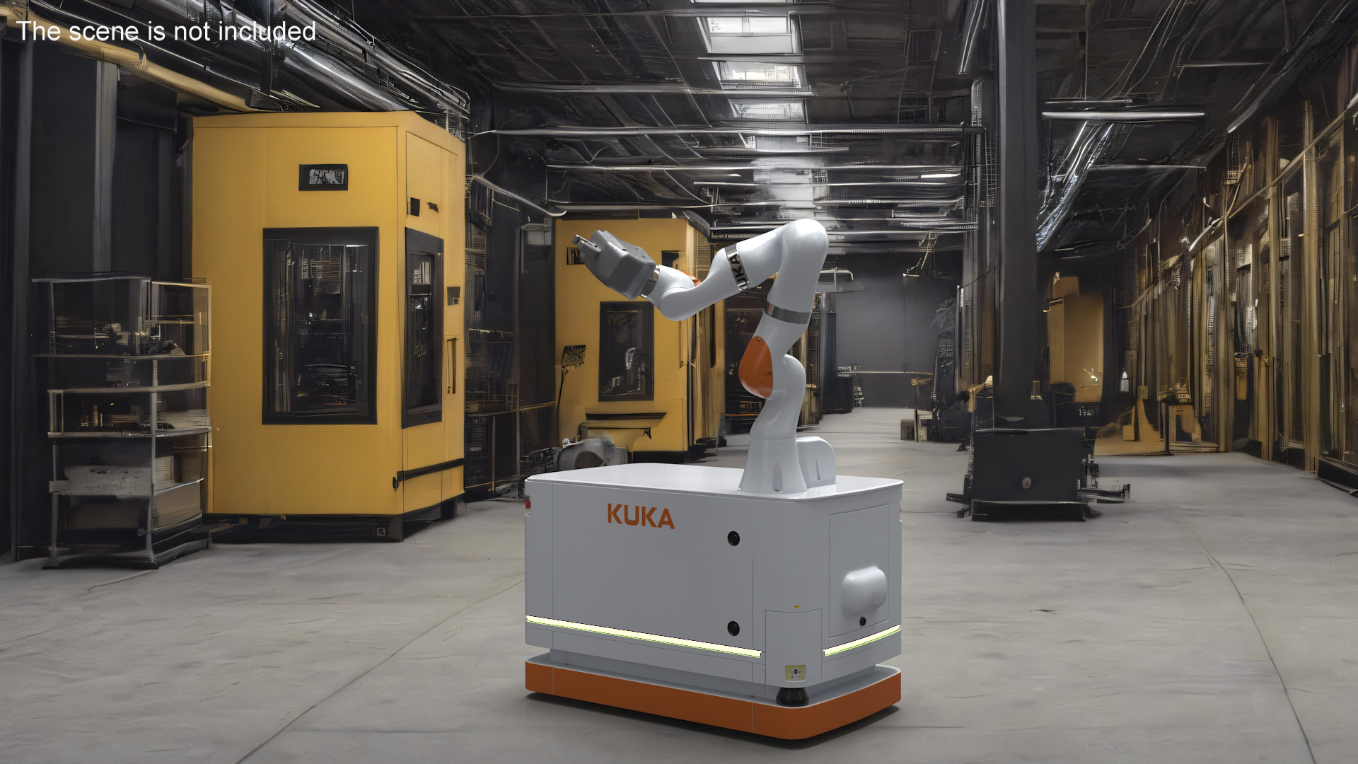 3D Autonomous Robot KUKA KMR Iiwa with Manipulator Rigged for Cinema 4D model