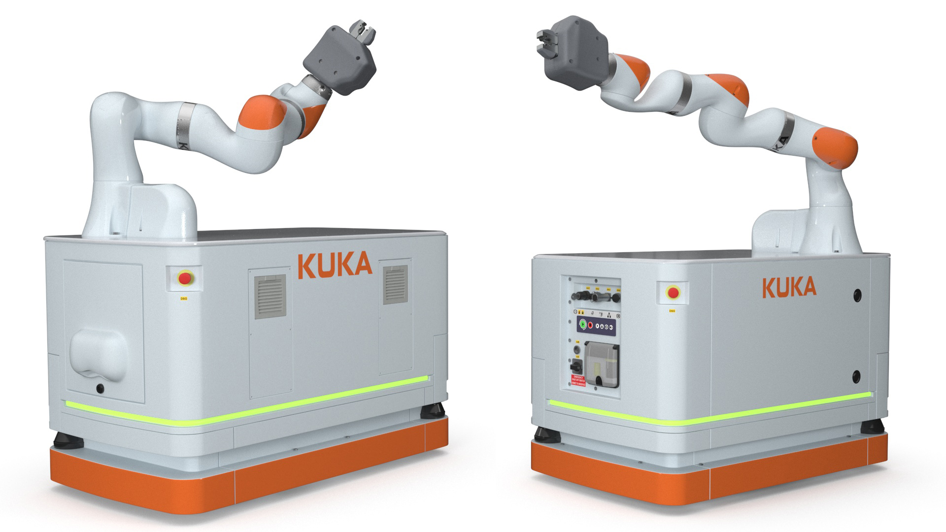 3D Autonomous Robot KUKA KMR Iiwa with Manipulator Rigged for Cinema 4D model