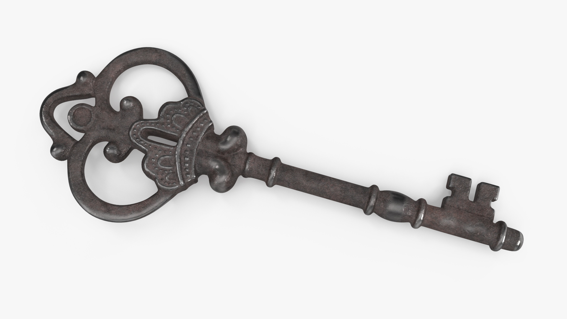 Decorative Skeleton Key Steel 3D model