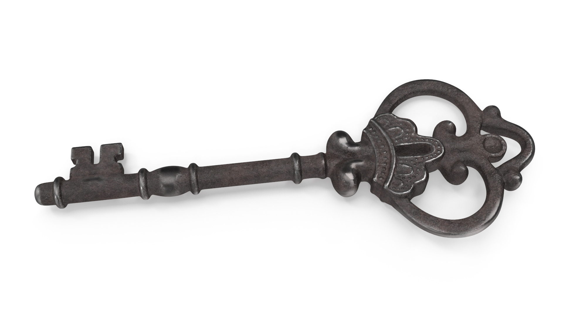 Decorative Skeleton Key Steel 3D model
