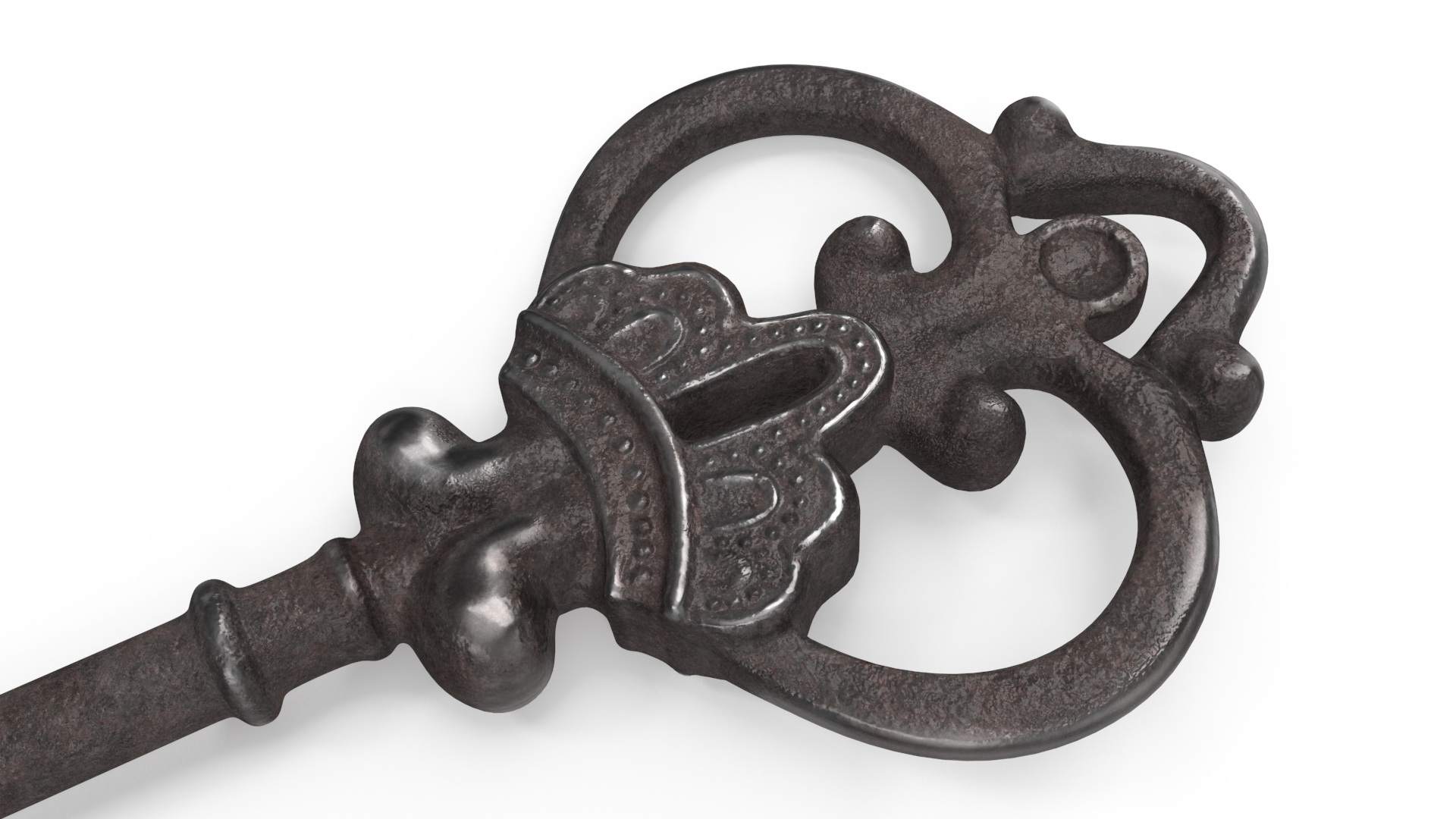 Decorative Skeleton Key Steel 3D model