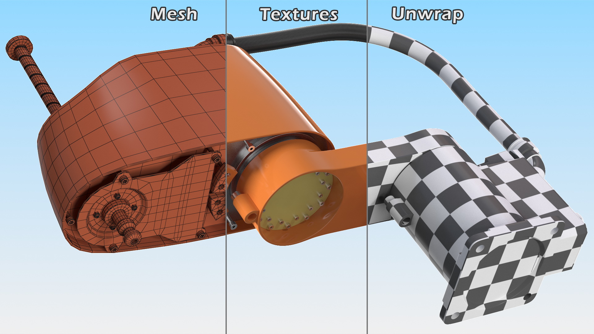Industrial Robot Arm Rigged 3D